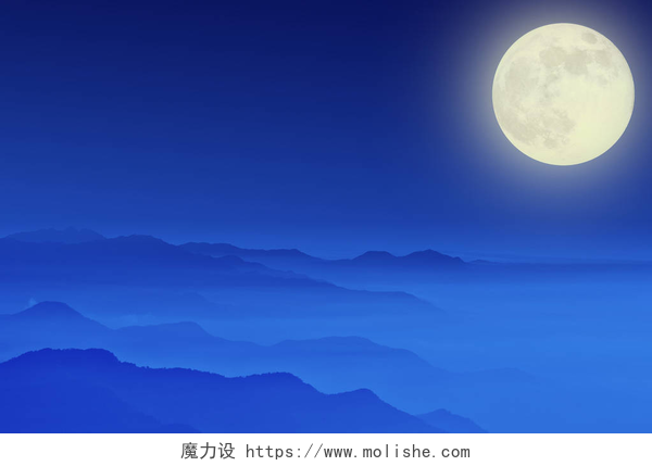 大大的月亮照映在黑色的天空上中秋节, 月亮, 背景